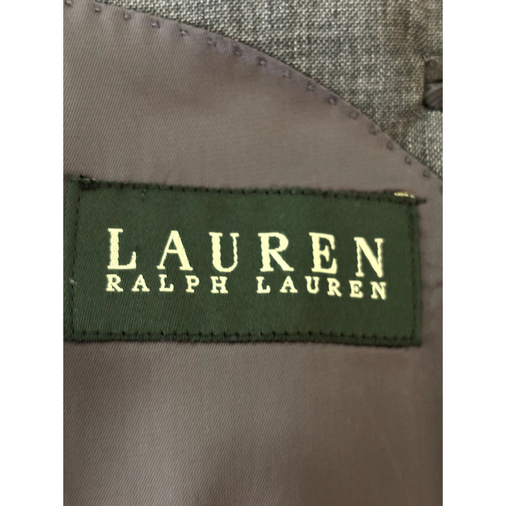 Lauren Ralph Lauren Gray Grey 100% Wool Sport Coat Blazer Suit Jacket Size 44L - Picture 8 of 14